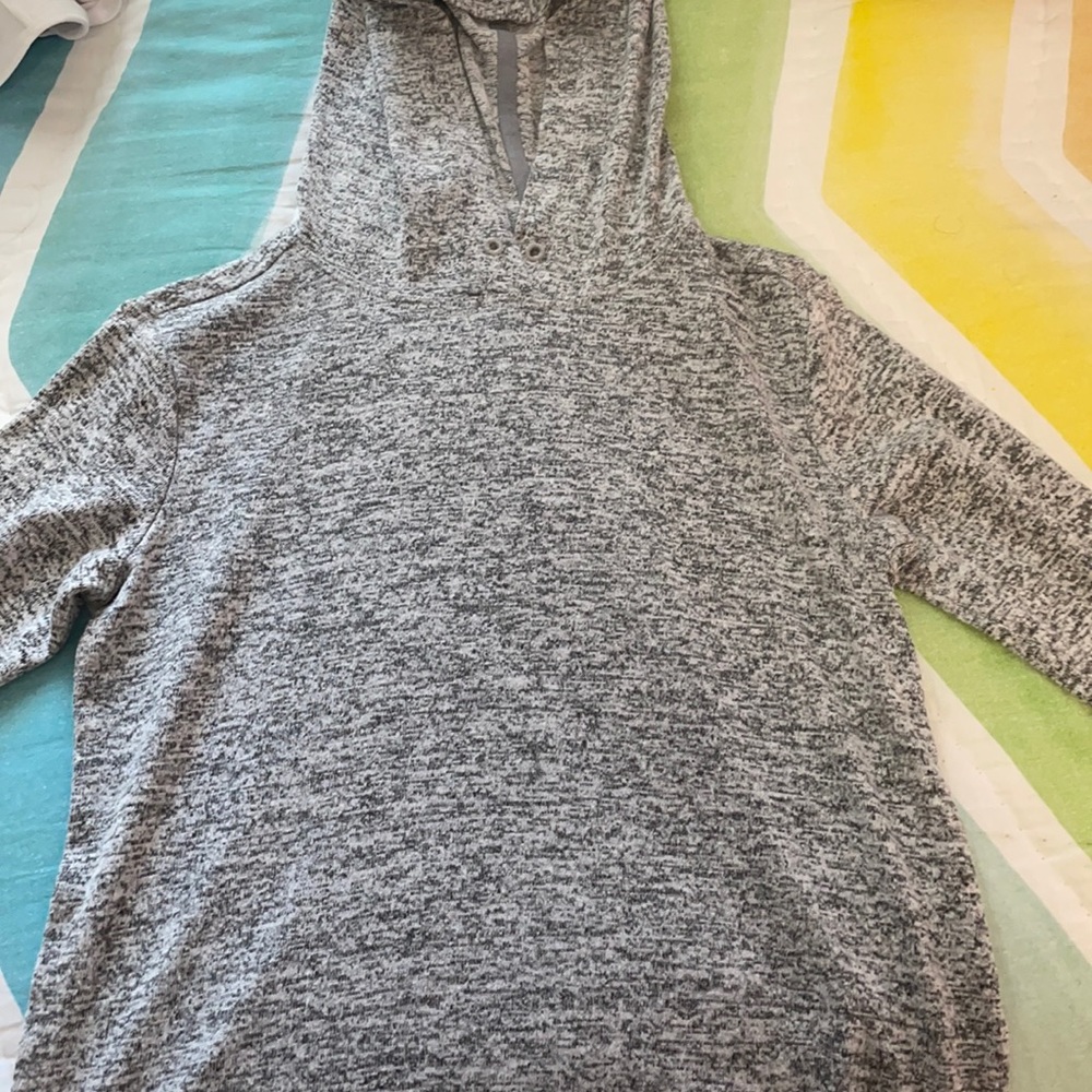 Athleta Girl Gray/White Hooded Tee Size M/8-10
